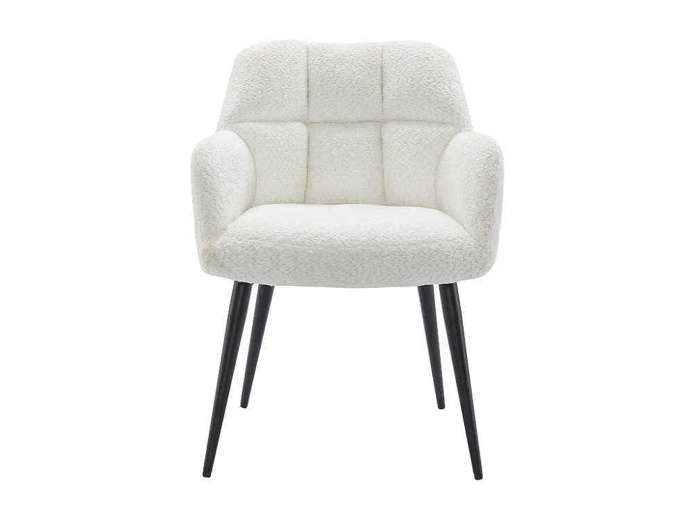 Set van 2 stoelen met armleuningen – Boucléstof en metaal – Wit – PEGA PASCAL MORABITO