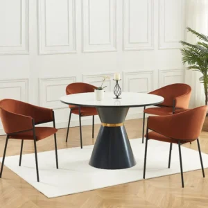 Set van 2 stoelen met armleuningen fluweel en zwart metaal - Terracotta - ORDIDA PASCAL MORABITO