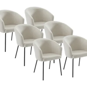 Set van 6 gondelstoelen van boucléstof en metaal - MORONI van Pascal MORABITO