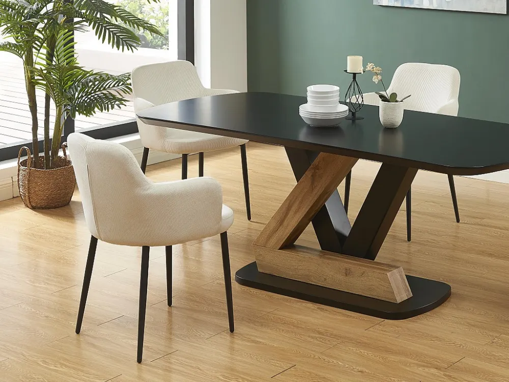 Set van 6 gondelstoelen van ribfluweel en metaal - Crèmewit - CELOLA PASCAL MORABITO