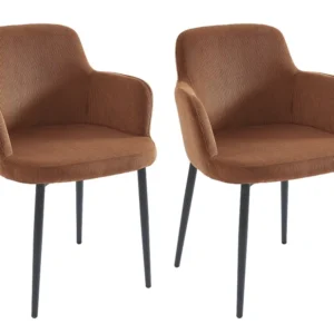 Set van 2 gondelstoelen van ribfluweel en metaal - Terracotta - CELOLA PASCAL MORABITO