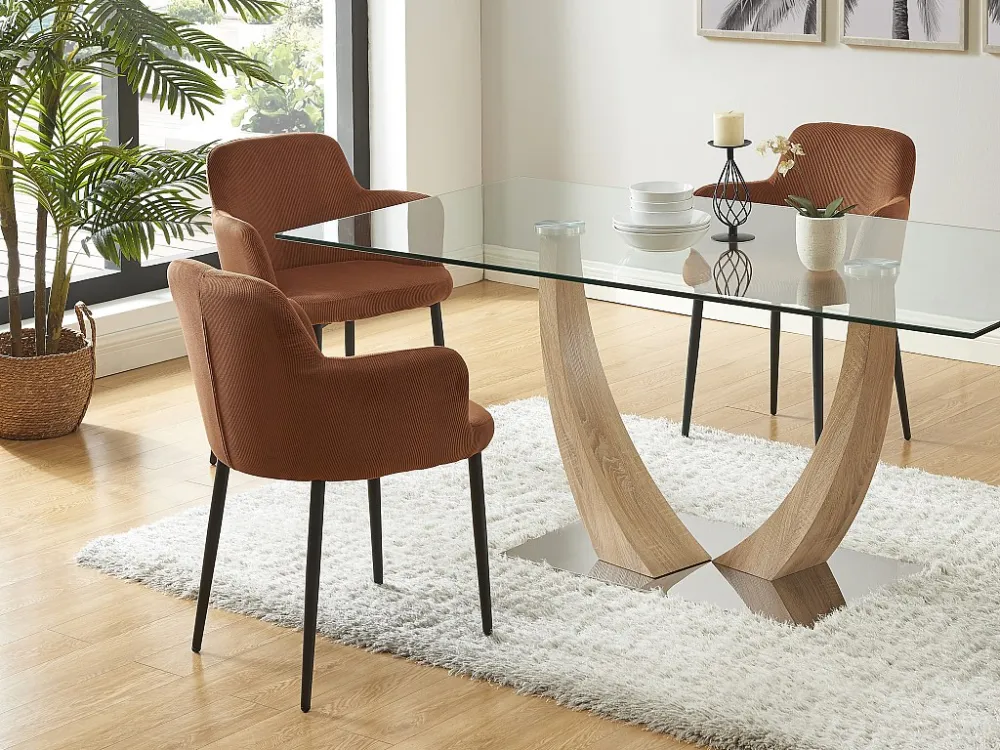 Set van 6 gondelstoelen van ribfluweel en metaal - Terracotta - CELOLA PASCAL MORABITO