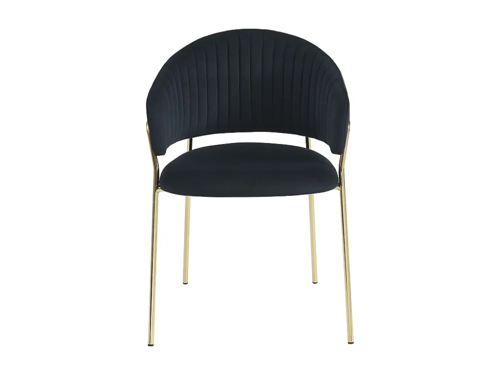 Set van 6 stoelen fluweel en goudkleurig metaal - Zwart - MADOLIA van Pascal MORABITO