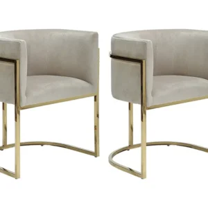 Set van 2 stoelen met armleuningen PERIA - Fluweel en roestvrij staal PASCAL MORABITO