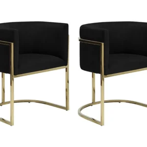 Set van 2 stoelen met armleuningen PERIA - Fluweel en roestvrij staal PASCAL MORABITO
