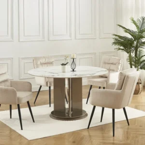 Set van 2 stoelen met armleuningen van stof en zwart metaal - Crèmewit - BARINIA van Pascal Morabito