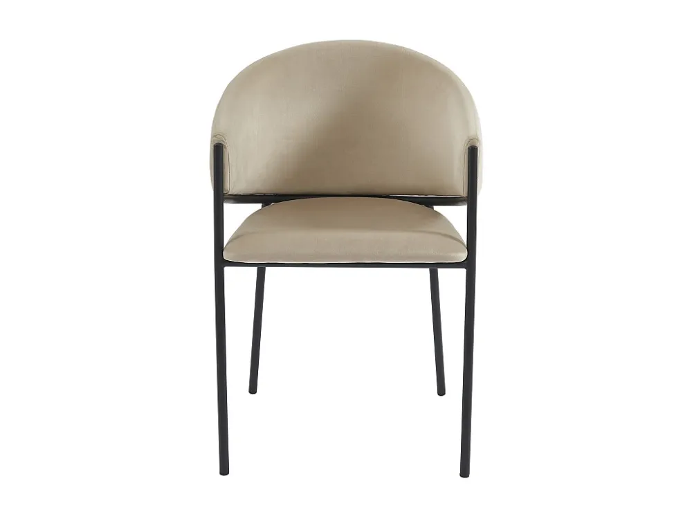 Set van 2 stoelen met armleuningen van velours en zwart metaal - Beige - ORDIDA PASCAL MORABITO