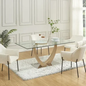 Set van 2 stoelen met armleuningen van boucléstof en zwart metaal - Crèmewit - AKETI PASCAL MORABITO