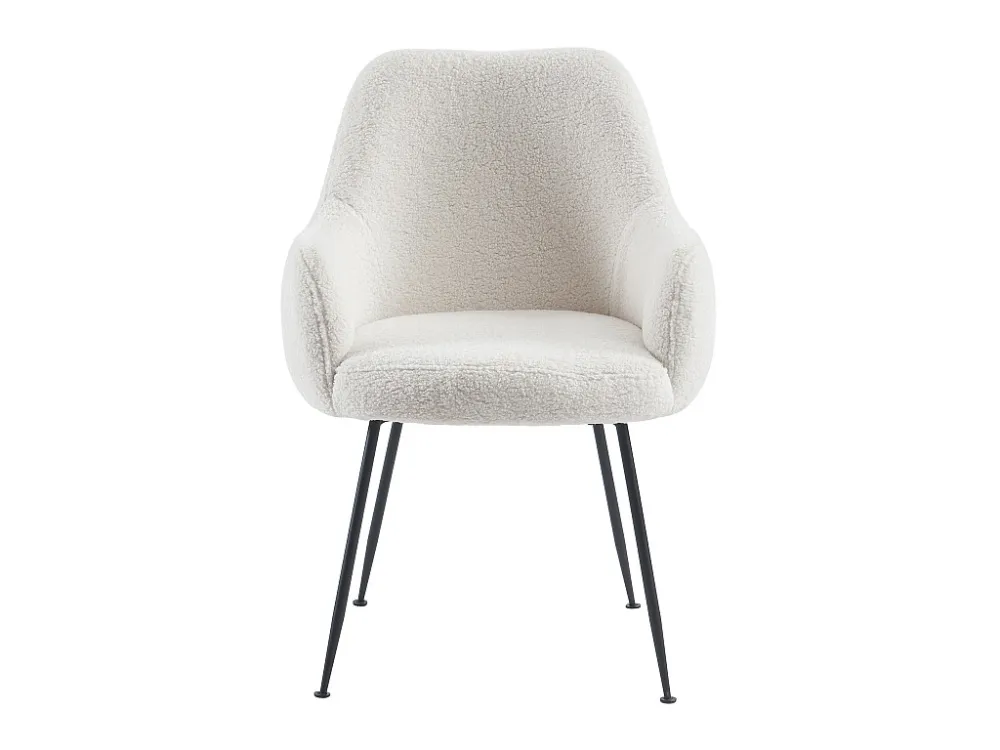 Set van 6 stoelen met armleuningen van boucléstof en metaal - Wit - TOYBA PASCAL MORABITO