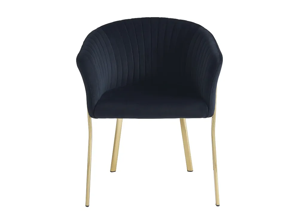 Set van 6 stoelen met armleuningen van velours en goudkleurig metaal - Zwart - ZAOVA PASCAL MORABITO