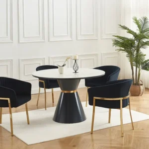 Set van 2 stoelen met armleuningen van velours en goudkleurig metaal - Zwart - ZAOVA PASCAL MORABITO