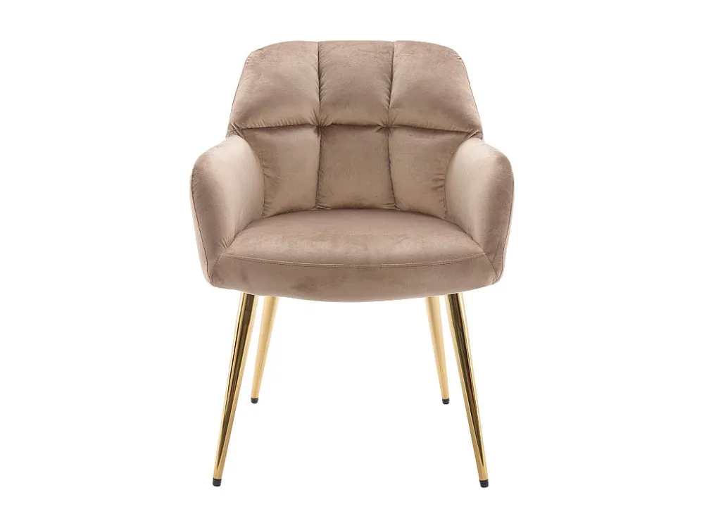 Set van 2 stoelen met armleuningen - Velours en goudkleurig metaal - Beige - PEGA PASCAL MORABITO
