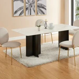 Set van 2 stoelen met stoffen bekleding en goudkleurig metaal – Beige – ASTRENA PASCAL MORABITO