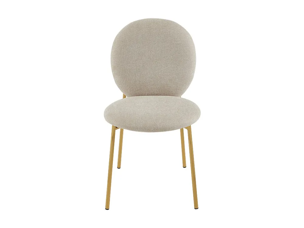 Set van 6 stoelen met stoffen bekleding en goudkleurig metaal – Beige – ASTRENA PASCAL MORABITO