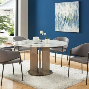 Set van 2 stoelen met stoffen en metalen armleuningen - Grijs - ORDIDA - Koop nu online PASCAL MORABITO