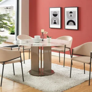 Set van 2 stoelen met stoffen en metalen armleuningen - Beige - ORDIDA - Koop nu online PASCAL MORABITO