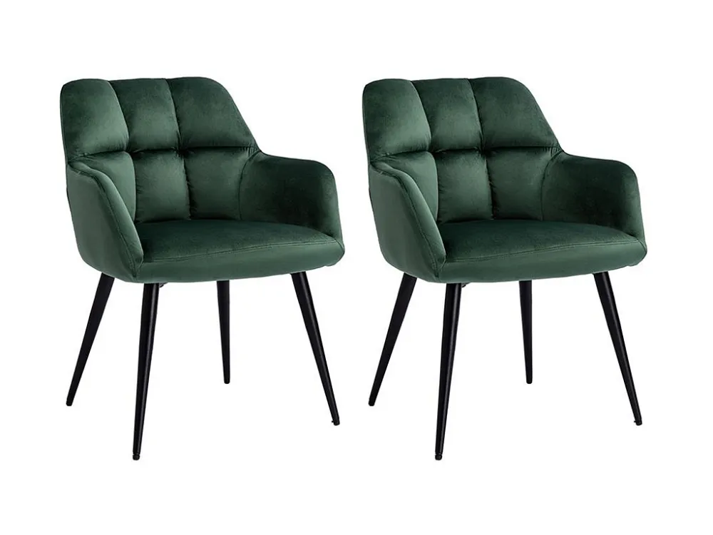 Set van 2 stoelen PEGA - Met armleuningen - Fluweel & metaal - Groen -Koop nu online PASCAL MORABITO
