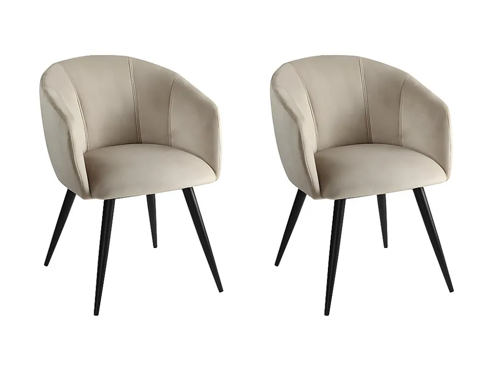 Set van 2 stoelen VADIM - Fluweel en metaal - Beige - Koop nu uw online meubelshop PASCAL MORABITO