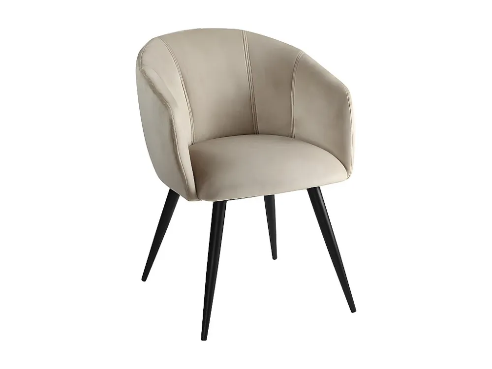 Set van 2 stoelen VADIM - Fluweel en metaal - Beige - Koop nu uw online meubelshop PASCAL MORABITO