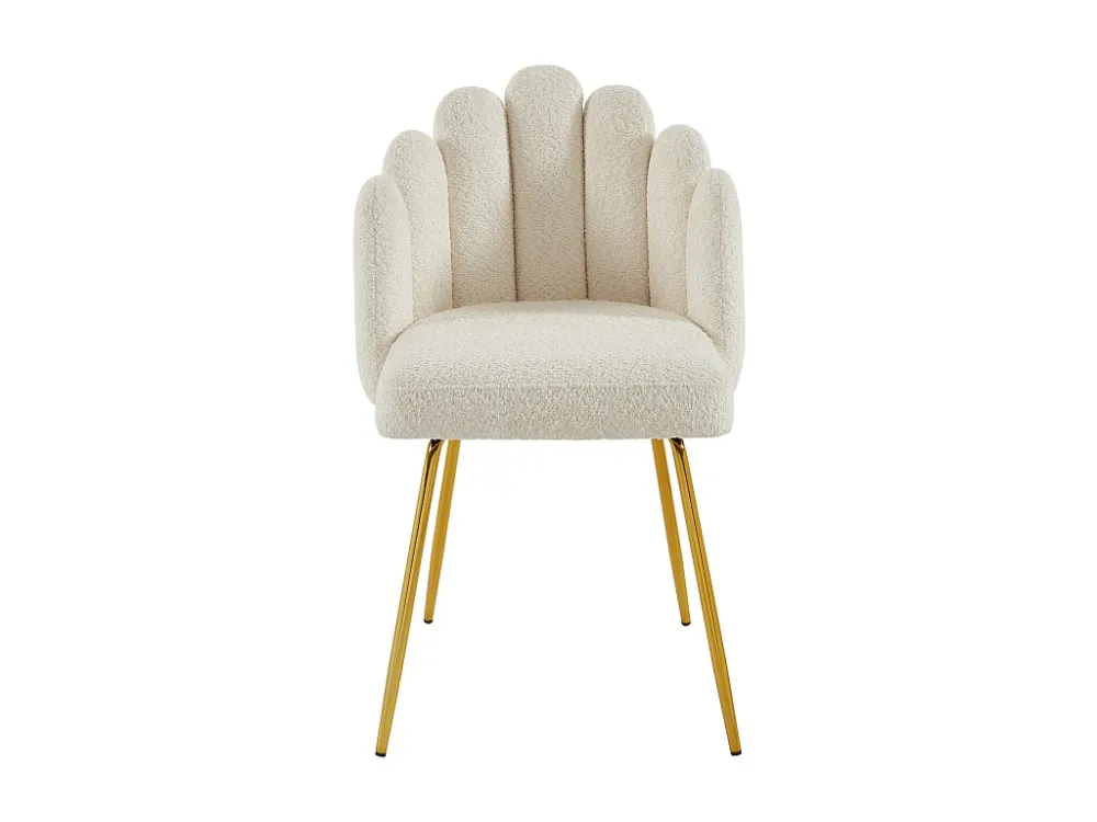 Set van 6 stoelen van boucléstof en metaal - Crèmewit - ALTINAM van Pascal MORABITO