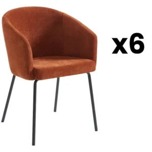 Set van 6 stoelen van stof en metaal - Terracotta - MORONI van Pascal MORABITO