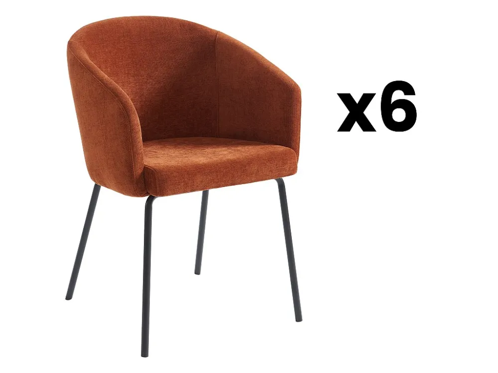 Set van 6 stoelen van stof en metaal - Terracotta - MORONI van Pascal MORABITO