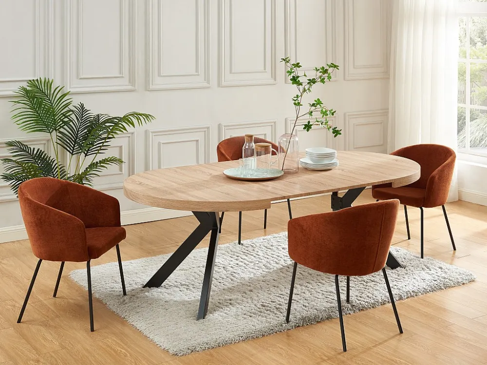 Set van 6 stoelen van stof en metaal - Terracotta - MORONI van Pascal MORABITO