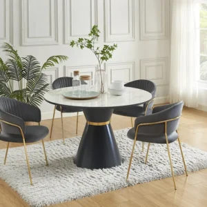 Set van 2 stoelen van velours en goudkleurig metaal - Grijs - MADOLIA PASCAL MORABITO
