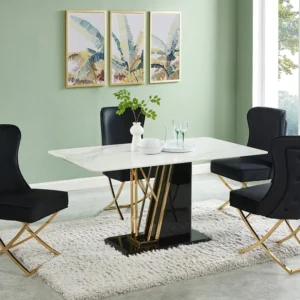 Set van 2 stoelen van velours en roestvrij staal - Zwart en goudkleurig - MARELANO PASCAL MORABITO