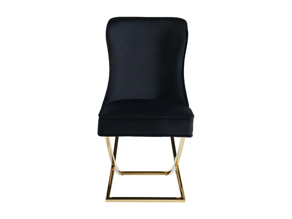 Set van 2 stoelen van velours en roestvrij staal - Zwart en goudkleurig - MARELANO PASCAL MORABITO