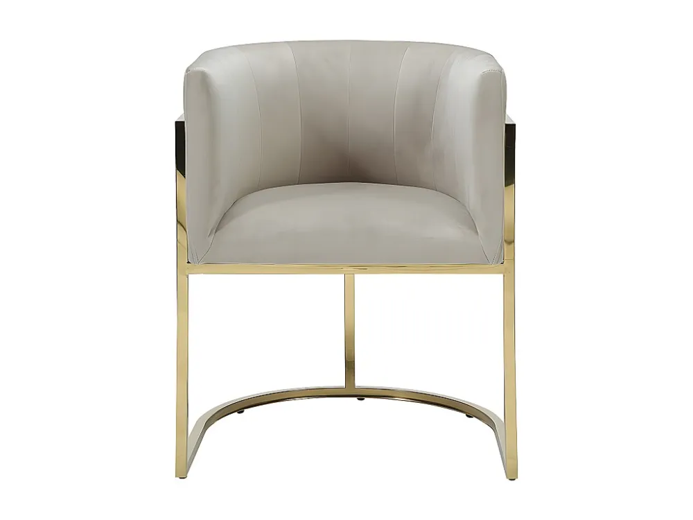 Stoel met armleuningen PERIA - Fluweel en roestvrij staal - Beige & goudkleurig - Koop nu PASCAL MORABITO