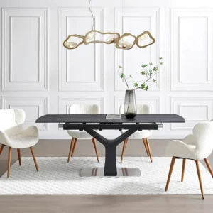 Set van 2 stoelen met armleuningen textuurstof en beukenhout - Crème - MENIOLI