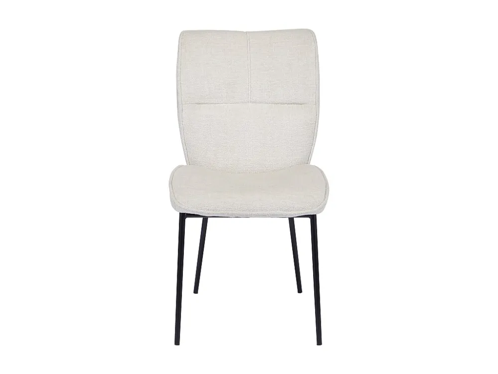 Set van 2 draaistoelen van stof met textuur en zwart metaal - Crèmewit - TIANIVA