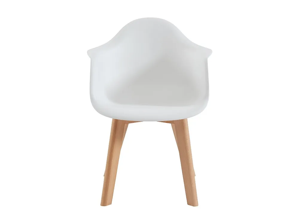Set van 2 kinderstoelen met armleuningen van polypropyleen en beuken - Wit - POUPINETTE