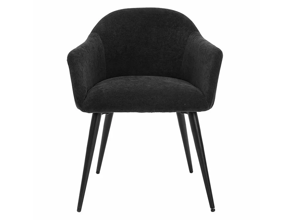 Set van 6 stoelen BIBO - met armleuningen - Fluweel en metaaleffect - Zwart - Koop nu