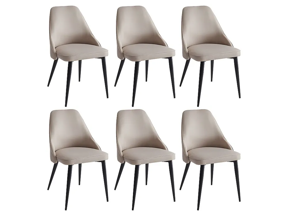 Set van 6 stoelen EZRA - Stof en metaal - Roomkleur - Koop nu eenvoudig en goedkoop online
