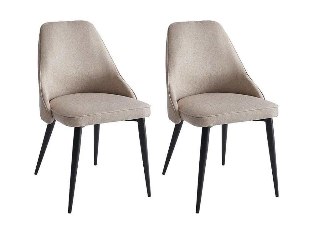 Set van 2 stoelen EZRA - Stof en metaal - Roomkleur - Koop nu eenvoudig en goedkoop online