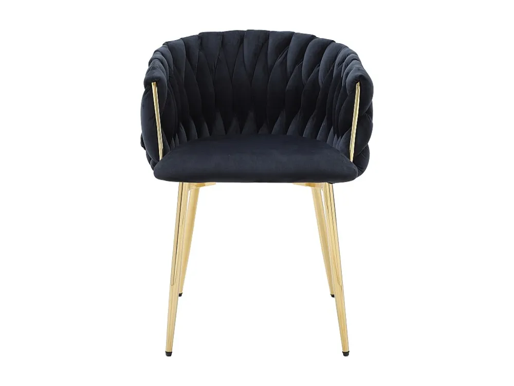 Set van 6 stoelen fluweel en goudkleurig metaal - Zwart - ELEGANO