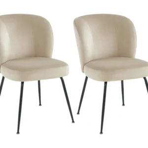 Set van 2 stoelen fluweel en metaal - Beige - POLPONA van Pascal MORABITO - Koop nu