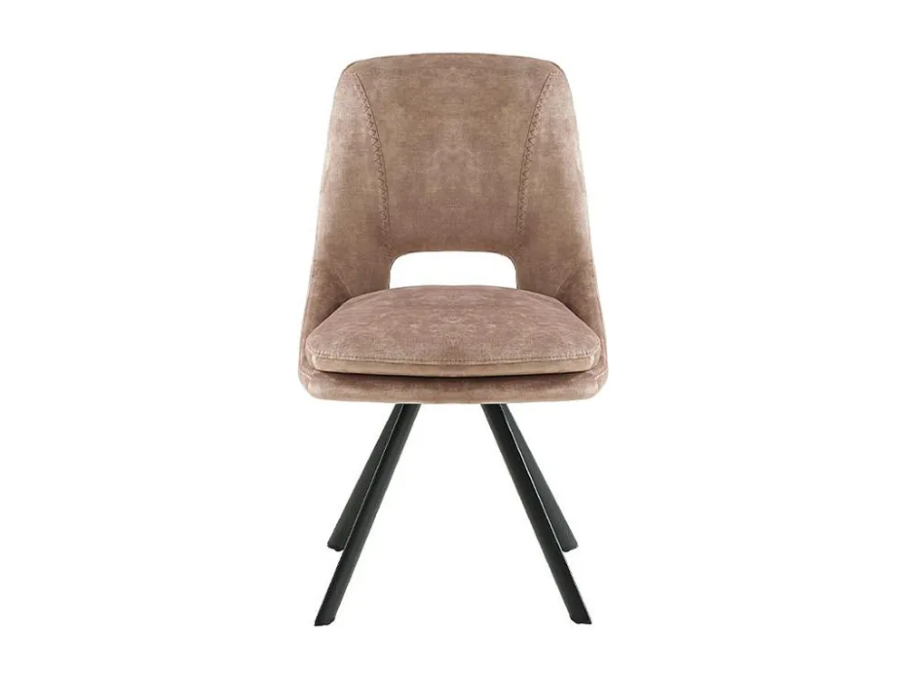 Set van 6 stoelen - Fluweel en metaal - Beige - KELINE - Koop nu goedkoop online
