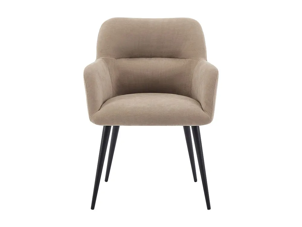 Set van 2 stoelen HEKA - Armleuningen - Stof metaal - Beige