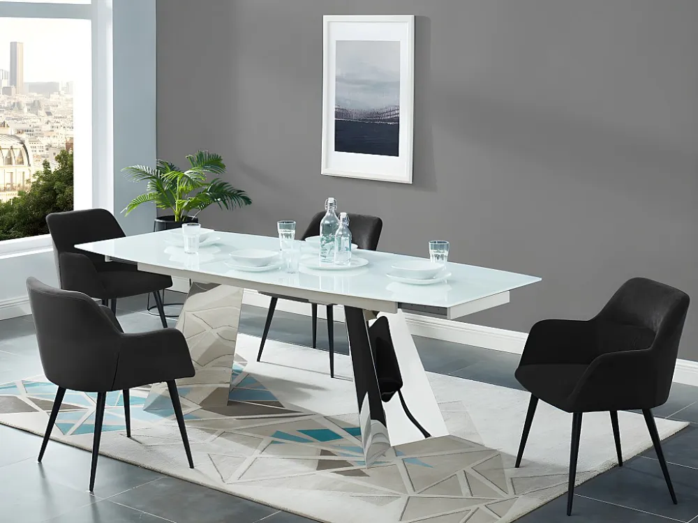 Set van 2 stoelen HEKA - Met armleuningen - Stof en metaal - Zwart - Koop nu online