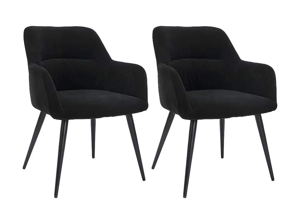 Set van 2 stoelen HEKA - Met armleuningen - Stof en metaal - Zwart - Koop nu online
