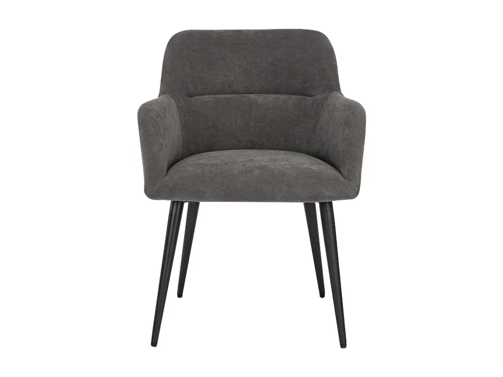 Set van 2 stoelen HEKA - Met armleuningen - Stof en metaal - Grijs - Koop nu online