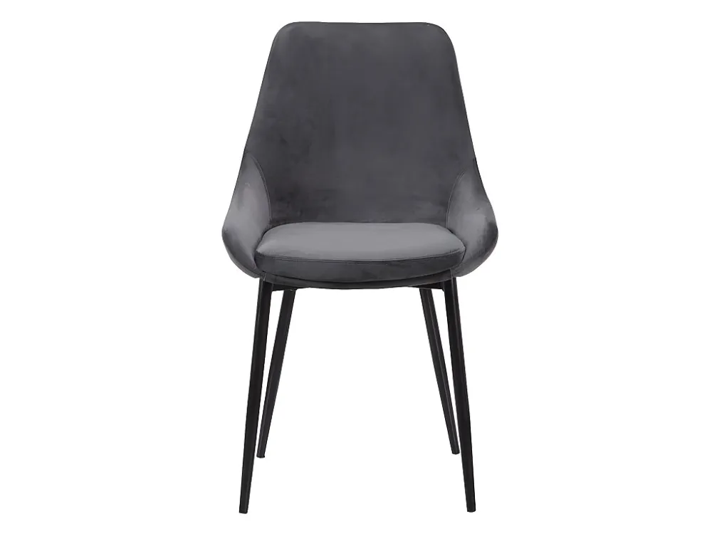 Set van 6 stoelen MASURIE - fluweel - grijs
