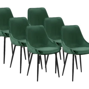 Set van 6 stoelen MASURIE - fluweel - groen