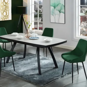 Set van 2 stoelen MASURIE - Fluweel - Kleur: groen