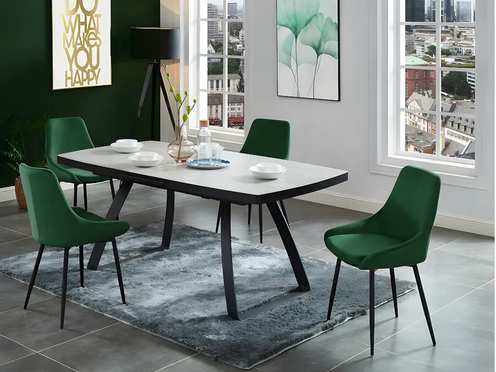 Set van 2 stoelen MASURIE - Fluweel - Kleur: groen