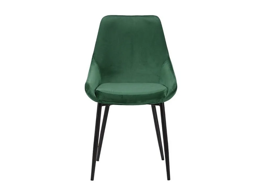 Set van 2 stoelen MASURIE - Fluweel - Kleur: groen
