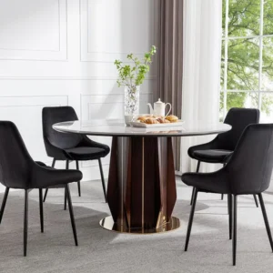 Set van 2 stoelen MASURIE - Fluweel - Zwart